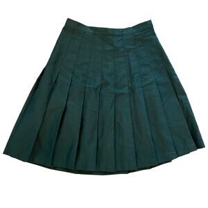 Christy Girl Vintage Pleated Skirt Sz 12 Forest Green Dark Academia Preppy Midi